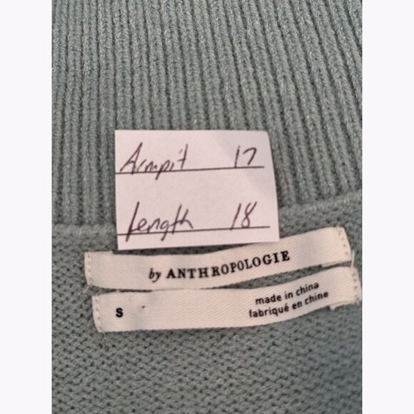 Anthropologie Boatneck Rib Knit Sweater Women’s Small Sage Green Minimalist Chic - Picture 2 of 10